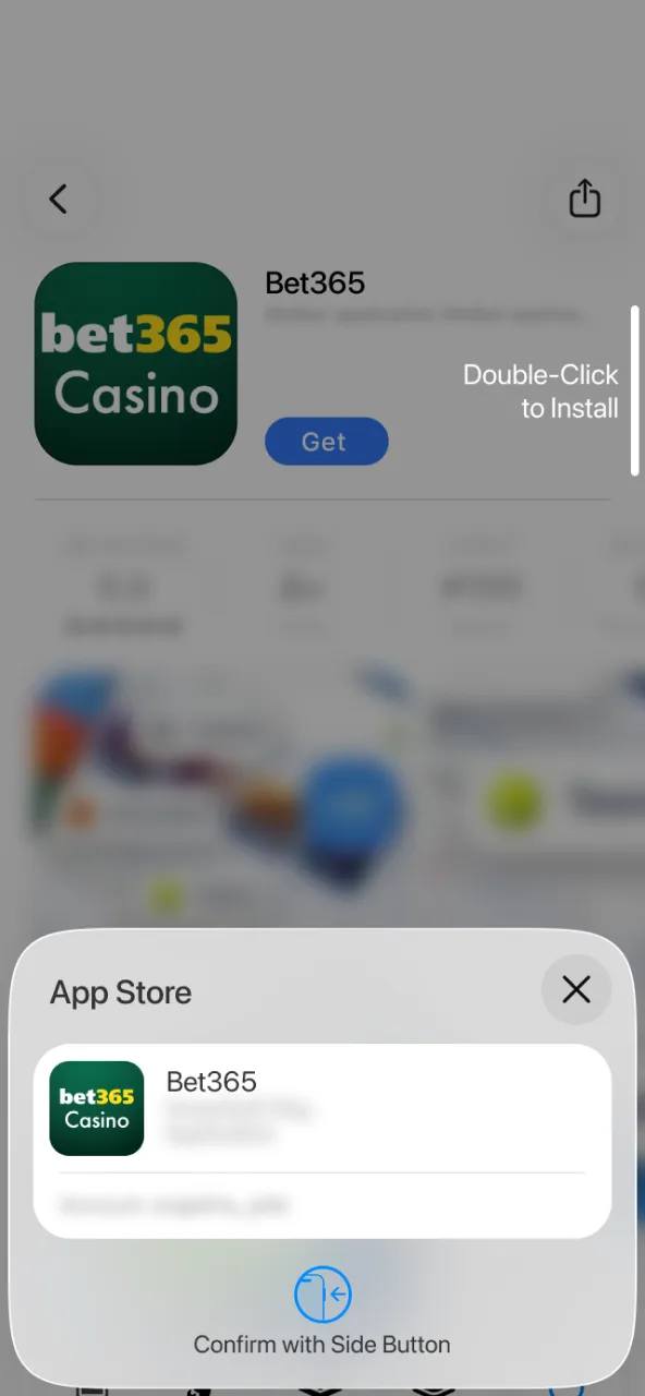 Download Bet365 application and finish setup in a few steps.
