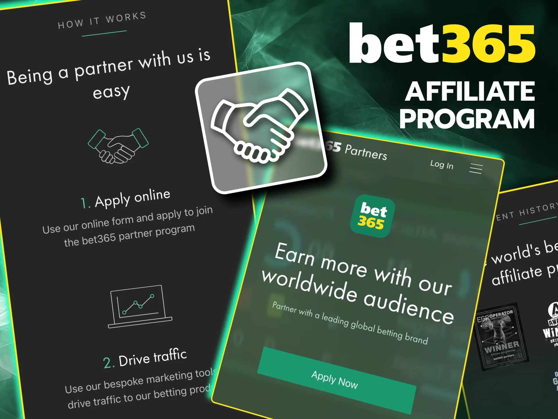 Join Bet365 affiliate program to attract new users and profit.
