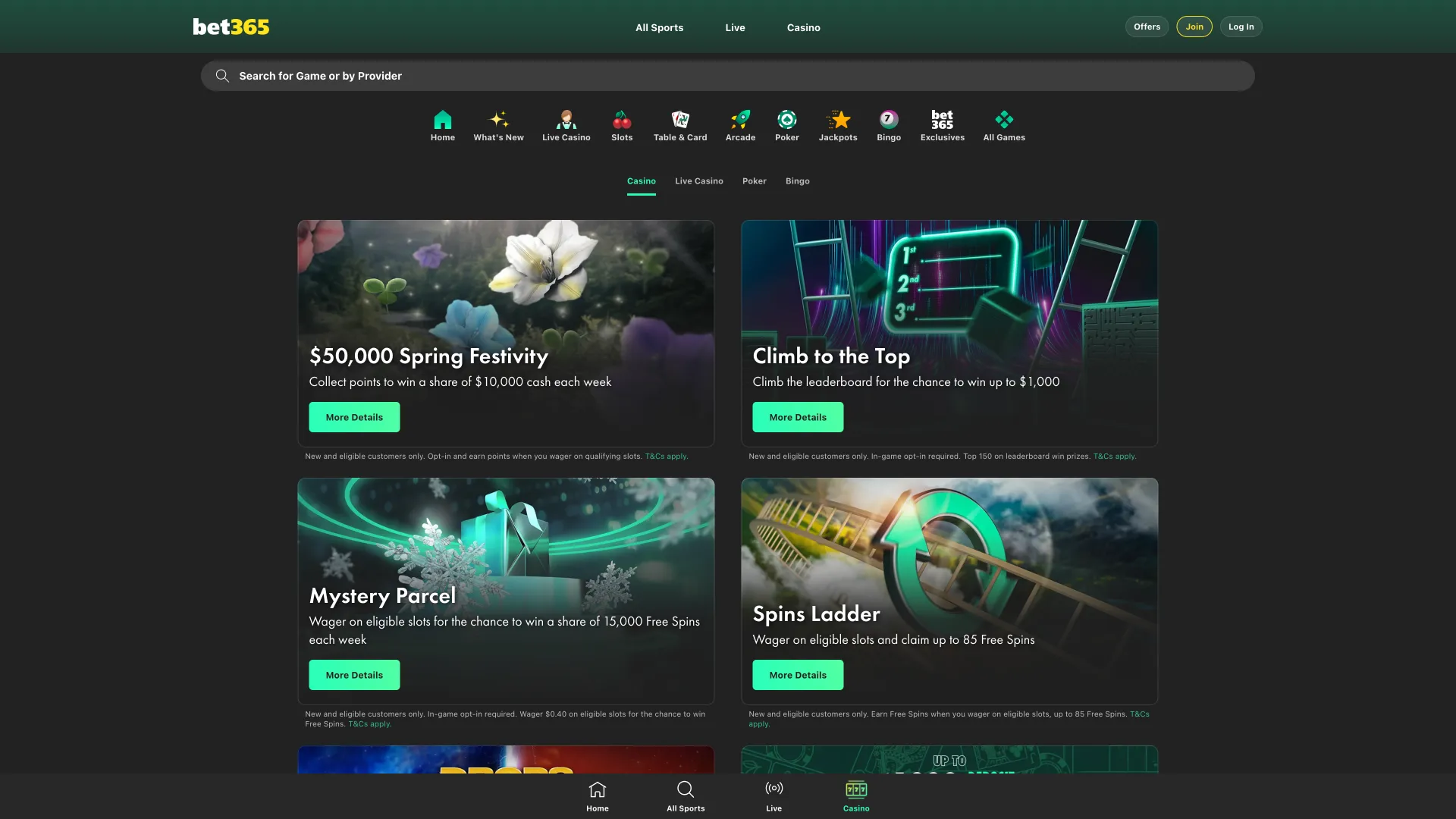 Bet365 offers a wide range of promotions and bonuses.